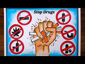 International Day against Drug Abuse Poster Drawing | Say No To Drugs Drawing |Lahari Virudha Poster