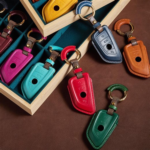Leather Key Fob Cover for BMW 2 Handcrafted Full Grain Genuine Cowhide Car Key Case Customizable Gift for Friend Boss Lover - Etsy