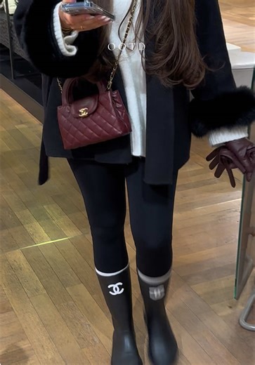 Chanel Rain Boots: Stylish OOTD Inspiration