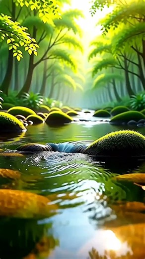 🌊Relaxing River ASMR | Nature Sounds Animation for Sleep& Relaxation😌##ASMR #NatureSounds #RiverASMR