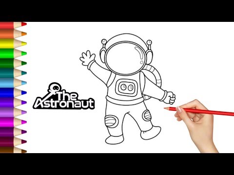 How to Draw an Astronaut | Easy Space Drawing Tutorial for Kids 🌌