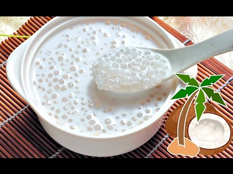 COCONUT PUDDING WITH TAPIOCA PEARLS & TARO (西米露)| VEGAN