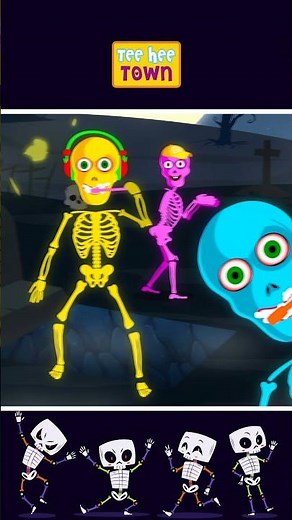Skeletons Dance 💀🕺 #shorts #halloweensongsforkids #spookysongsforkids