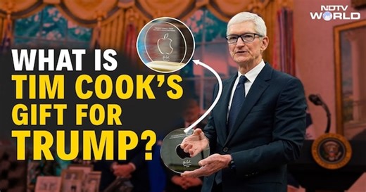 Apple CEO Tim Cook Gifts 24K Gold Statue To Trump After $600B Investment