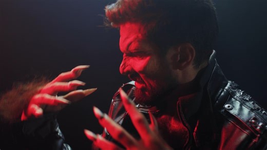 A confused and scary werewolf howls in fear in the middle of the night - Free Stock Video