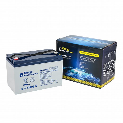 12V 130AH EXPEDITION PLUS Deep Cycle AGM LEISURE BATTERY (EXP12-130) - Alpha Batteries