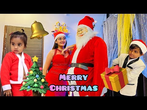 OMG! Real Santa Claus 🎅 Came To Bindass Kavya House With Lots Of Gifts 🎁 Christmas Celebratrion 🎄
