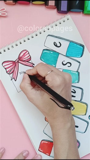 Simple Front Page Idea ✨🎀 #shorts #colorsnpages #art #diy #calligraphy #drawing #satisfying