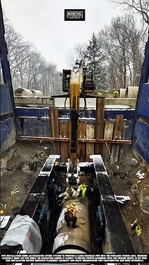 Pipe Installation Using Excavator Lifting System | best for Drainage Pipe Construction #tool