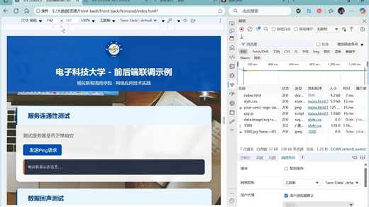 电子科技大学 - 前后端联调示例 和另外 3 个页面 - 个人 - Microsoft Edge 2025-10-06 17-28-39