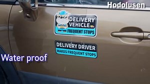 Delivery Driver Magnet for Car, Reflective Caution Frequent Stops Car Magnet, 2 Pack 11"x7" + 1 Pack 11"x3", Durable and Weather-Resistant Magnetic Signs for Vehicles (Blue-01)