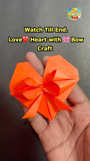 💖 Cute Paper Heart with Bow🎀 Easy 1-Min Craft! #shorts #shortsfeed #papercraft #trending #craft