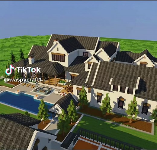 New Mega modern farmhouse mansion! Download link in bio guys❤️ help from @Airtugmc & @tacosquad.mc #minecraft #mcpe #minecraftserver #foryou