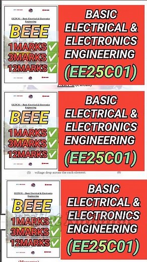 Basic Electrical & Electronics Engineering(EE25C01)#ee25c01 #beee #electrical #electronics #ee25c01