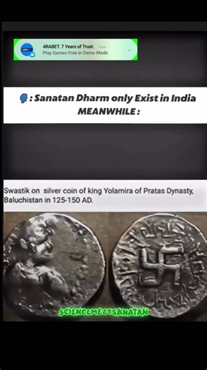 SMS - Science Meet Sanatan on Instagram: "The Swastika is far older and far wider than most people realize. From a 4000 BCE Indus Valley seal to a 5th-century gold pendant in Denmark, this sacred geometric symbol appears across Asia, Europe, and the ancient world. In Sanatan Dharma it represents auspiciousness, harmony, and cosmic order—a symbol of light long before history misunderstood it. Civilizations separated by oceans shared the same sign… Some truths are universal. ✨🌍 #logozaak #SHIVAY_