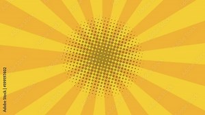 Pop art WOW speech with clouds over yellow background High definition animation colorful scenes