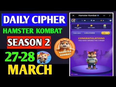 Hamster Kombat Dev Game Daily Cipher 27 March | Hamster Kombat Daily Cipher Code | Daily Combo