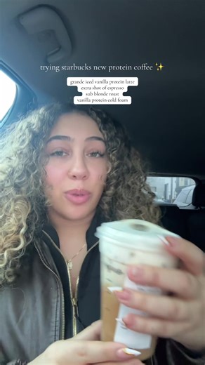 trying the new starbucks protein latte this morning and it’s actually good asl! #fyp #starbucks #coffee #proteincoffee #relatable