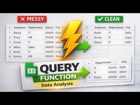 QUERY Function in Google Sheets | SQL Like Data Analysis | Full Course #19