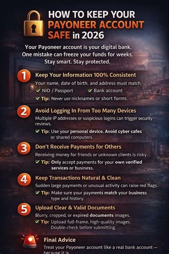 🔐 How to Keep Your Payoneer Account Safe in 2026