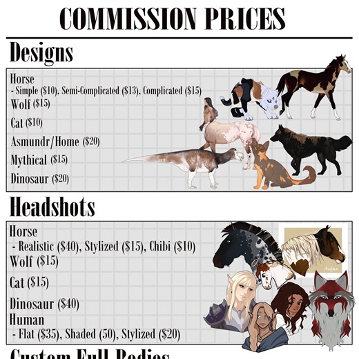 Graceful Designs and Adopts | Updated commission prices! Please comment under this post or dm me if you'd like to order! PLEASE READ BEFORE ORDERING; - Sta.sh file will... | Instagram