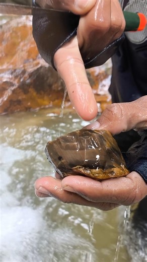 the process of finding gemstones and crystals | black and brown crystal stone #gemstone #fyp