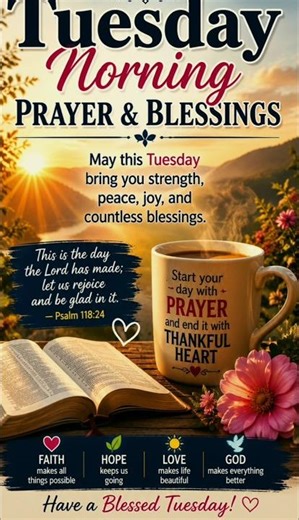 Tuesday Morning Prayer & Blessings 🌅 Powerful Morning Prayer To Start Your Day With God