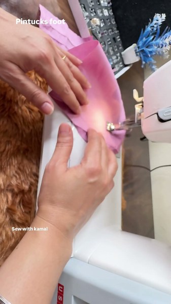 Most viral Pintucks pressure foot hack 🔥🧵- usha ianome stitch magic #shorts #sewing