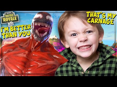 ANGRY KID GETS DESTROYED OVER *NEW* “CARNAGE” SKIN IN FORTNITE! (Fortnite Season 8 Trolling)