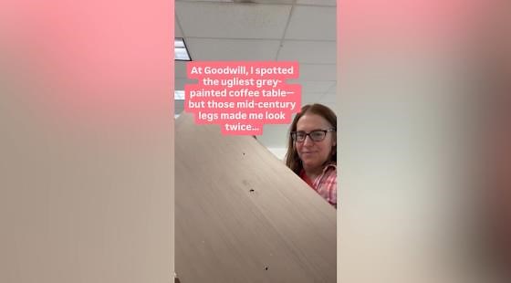 Woman Spots Table In Thrift Store, Then Notices Amazing Detail