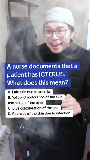 What the frik is Icterus?! Icterus = jaundice, a yellow discoloration of the skin, sclera, and mucous membranes caused by elevated bilirubin. Common in liver disease, hemolysis, or bile obstruction. #nursingtiktok #nursing #nursingstudent