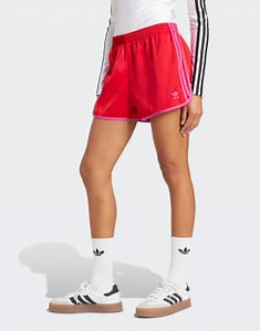 adidas Originals - Pantaloncini stile sprinter rossi e rosa con 3 strisce | ASOS