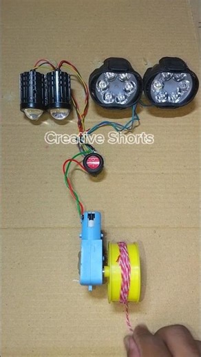 Running a Metal Gear Motor Powering Into Two Bike Fog Light & Two Bike Headlight _ DC Motor #dcmotor