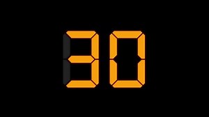 Digital clock 30 seconds countdown timer animation motion graphics
