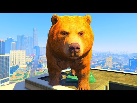 PLAYING GTA 5 AS A BEAR (GTA 5 Mod Animals)