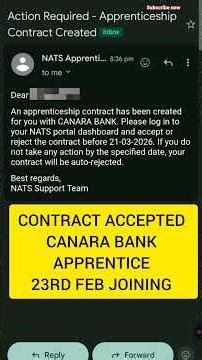 📍 Important Update CANARA BANK APPRENTICE #emergency #canarabank #apprentiship #weekend #bank #mail