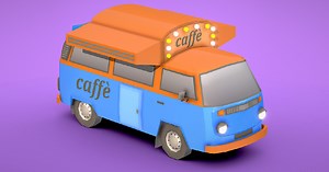 Caffè Car Low_Poly | 3D Land | Unity Asset Store
