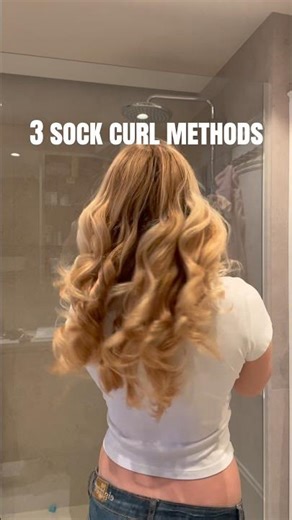 3 SOCK CURL methods & results! 🎀 #sockcurls #hairstyle
