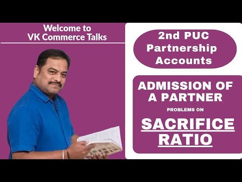2nd PUC Very important topic 6marks in exam Easy way to solve Admission of partner Sacrifice Ratio