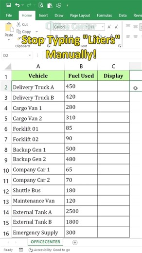 Stop Typing "Liters" Manually! Use This Secret #excel #dataextractor #exceltips #dataanlysis #shorts