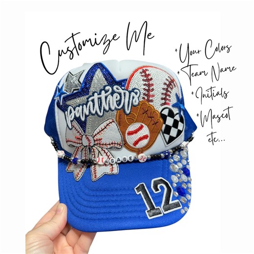 Custom Baseball Sports Trucker Hat for Women, Bougie Baseball Hat, Trucker With Patches, Gift for Mom - Etsy