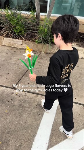 Before leaving to the gym, I caught him in his playroom building these @LEGO flowers. He was set on putting a smile on the workers faces today! We found this used flower set at a garage sale this past weekend This has been one of our favorite things to do lately. Making flowers to hand out and make someone’s day. Would love to do this for a retirement home soon ✨ #lego #legolover #legotiktoker #legocommunity #legotiktok