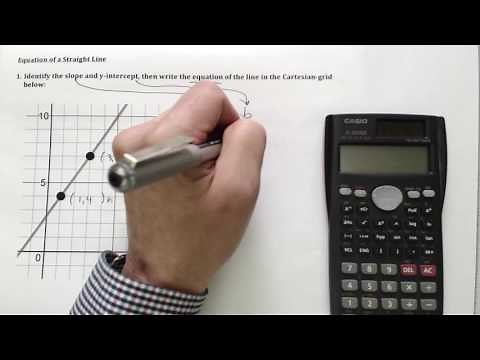 Finding y = ax + b Equation of a Line Example