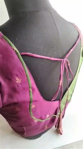 Beautiful Back Neck Patch Work Blouse Design stylish Dori Back Blouse #yktailorartist