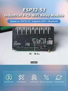 8-Channel Relay, CAN + RS485,ESP32-S3 Dual-Core Industrial Module , IoT Automation#waveshare #esp32