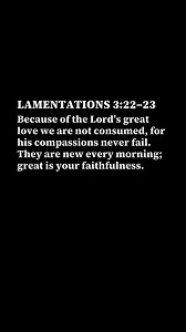 Lamentations 3:22–23 T-shrit: https://meekever.com/collections/t-shirt/products/his-mercies-are-new-every-morning-unisex-t-shirt “Because of the Lord’s great love we are not consumed, for his compassions never fail. They are new every morning; great is your faithfulness.” - Lamentations 3:22–23 No matter how heavy yesterday felt, today is a fresh start. The Lord’s love is constant, and His mercy is renewed each morning just for you. You are not defined by your past — you are held by His grace. T