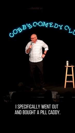 21K views · 514 reactions | One foot in the grave! #bradupton #standupcomedian #aging #pillcaddy | Brad Upton | Facebook