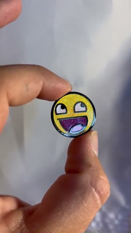 Awesome Epic Face 1" Inch Glitter Hard Enamel Meme Pin Badge Funny Cute Y2K - Etsy