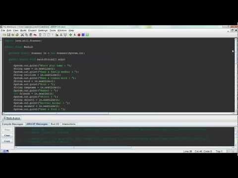 Java Tutorial #1 - Making a MadLib Part 1
