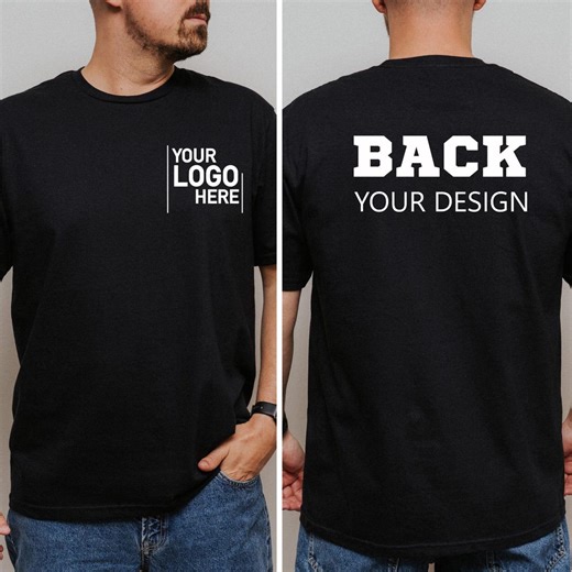 Custom Logo Shirt Front Pocket Back Design Personalized Business Logo Tee School Team Shirt Unisex Business Logo Pocket Size and Back Shirt - Etsy